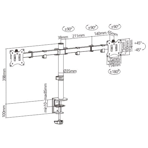 Cavus CAV-DM0102 Monitorhalterung