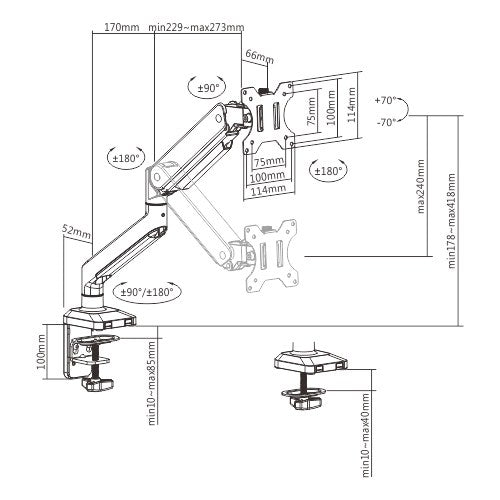 Cavus CAV-DM0301 Monitorhalterung