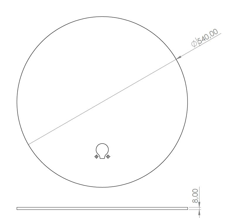 Cavus Bodenplatte SPHERE Edelstahl inkl. 100 cm Rohr für Bodenanschluss