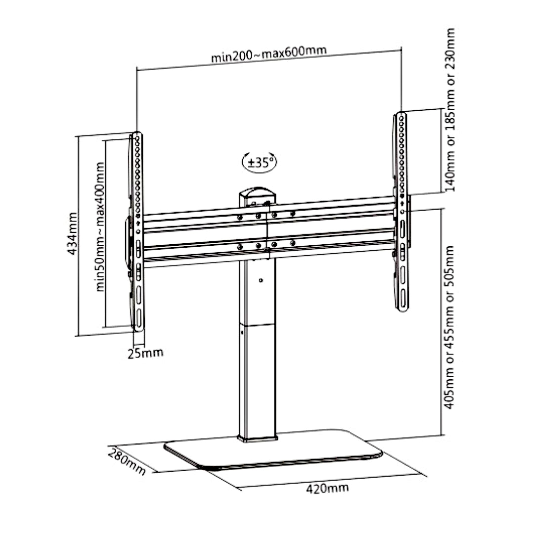Cavus CAV-TS010 Bildschirmständer Universal, drehbar