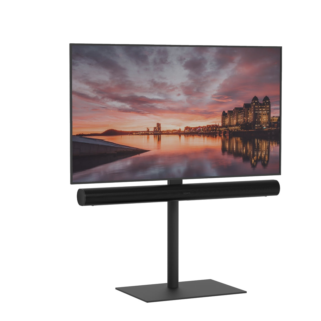 Cavus SQUARE100B01A TV-Ständer für Sonos ARC, Stahl Schwarz