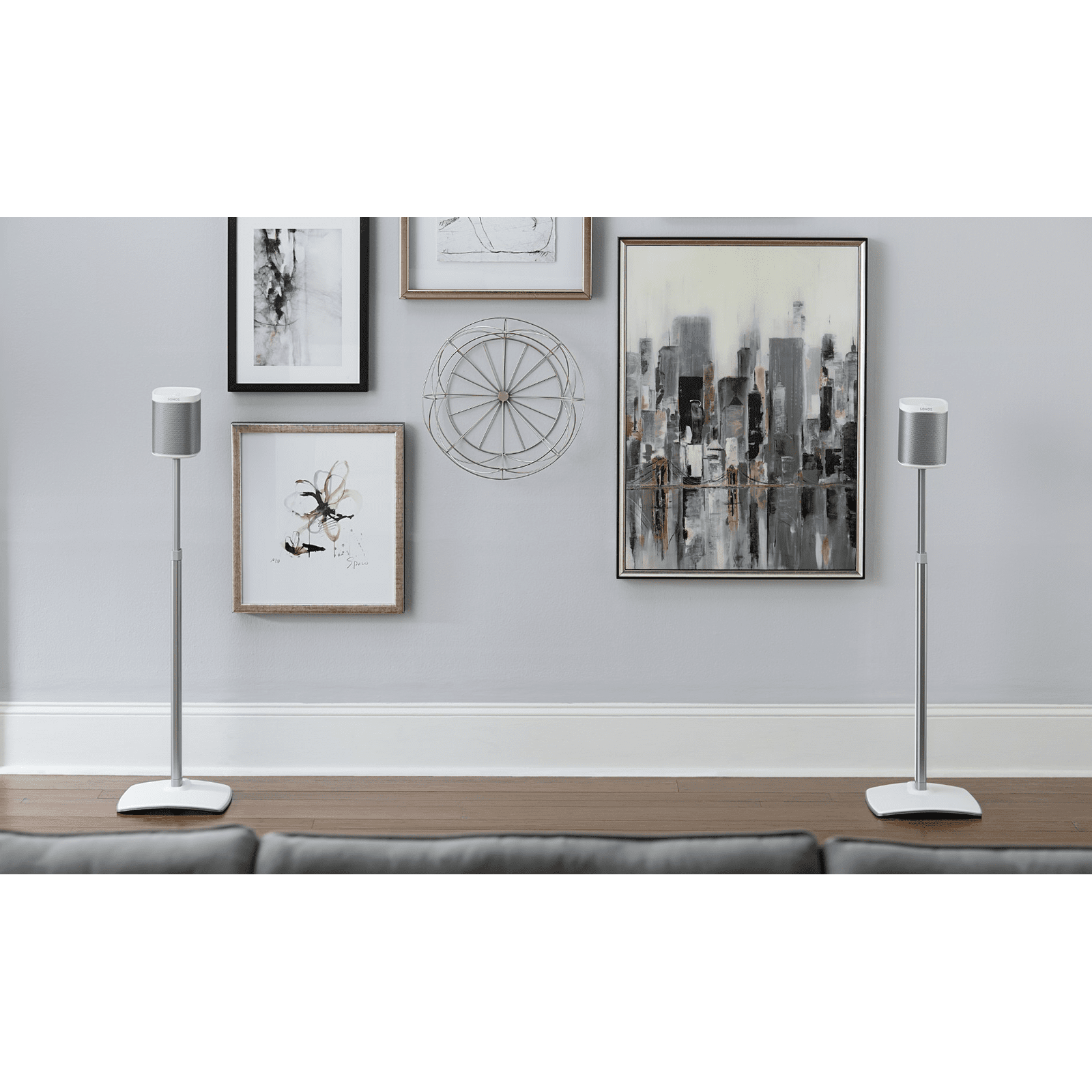 Sanus Ständer Paar zu Sonos One, Play:1 & 3 weiss, höhenverstellbar Premium