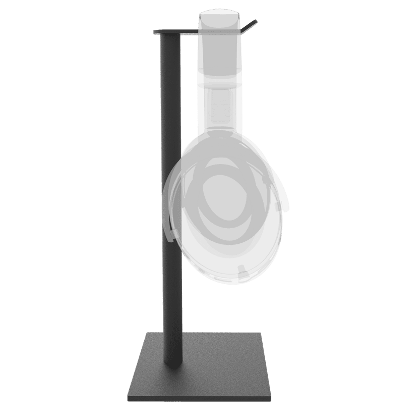 Cavus Kopfhörerständer Square, Schwarz Rechteckig