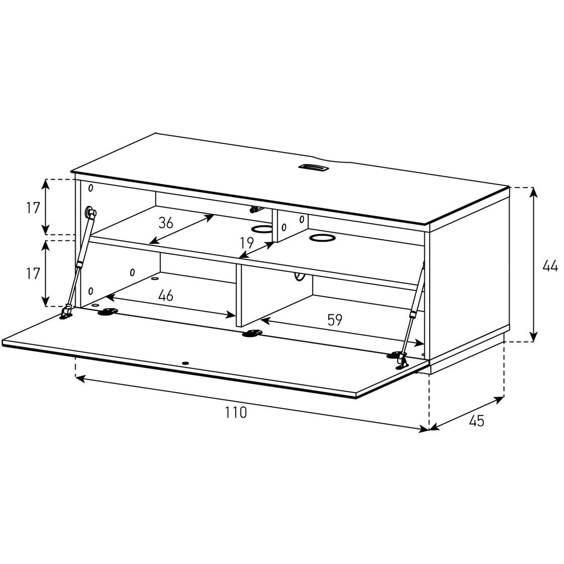 Sonorous STA110F Weiss, Klappe Weiss, Sockel