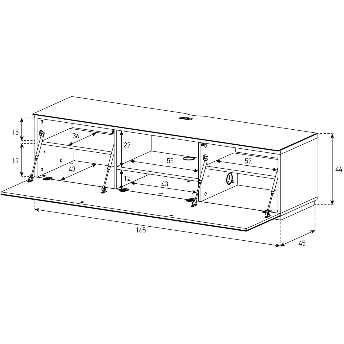 Sonorous STA160F Weiss, Klappe Weiss, Sockel