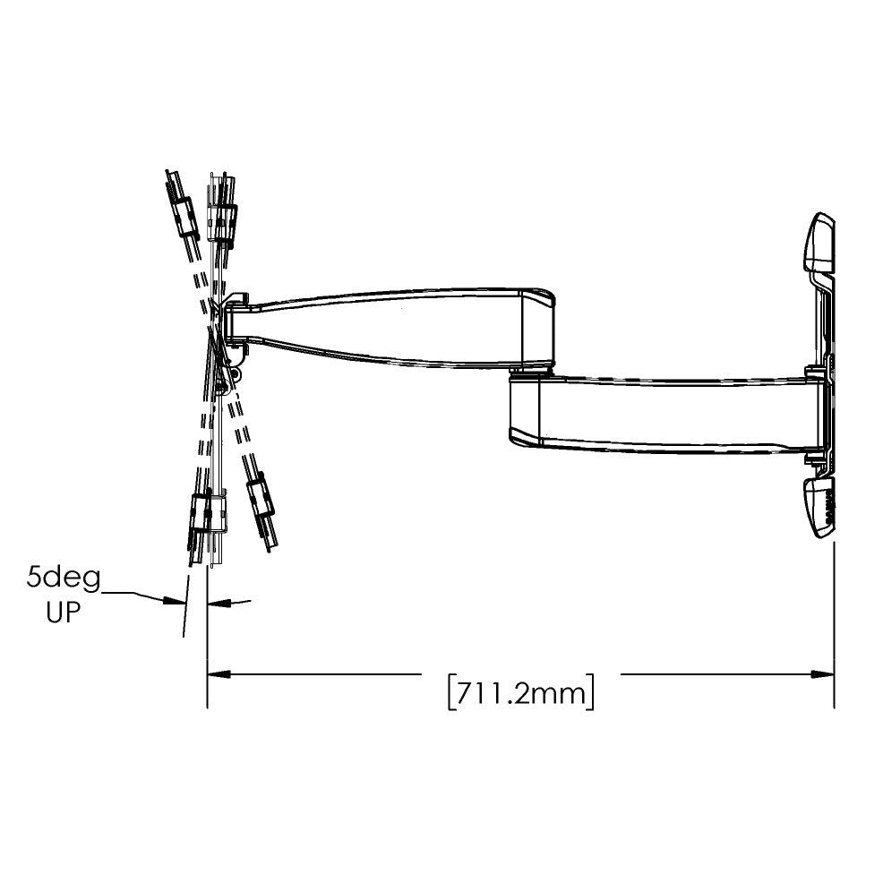 Sanus VLF728-B2 Schwenkbarer Wandhalter Schwarz