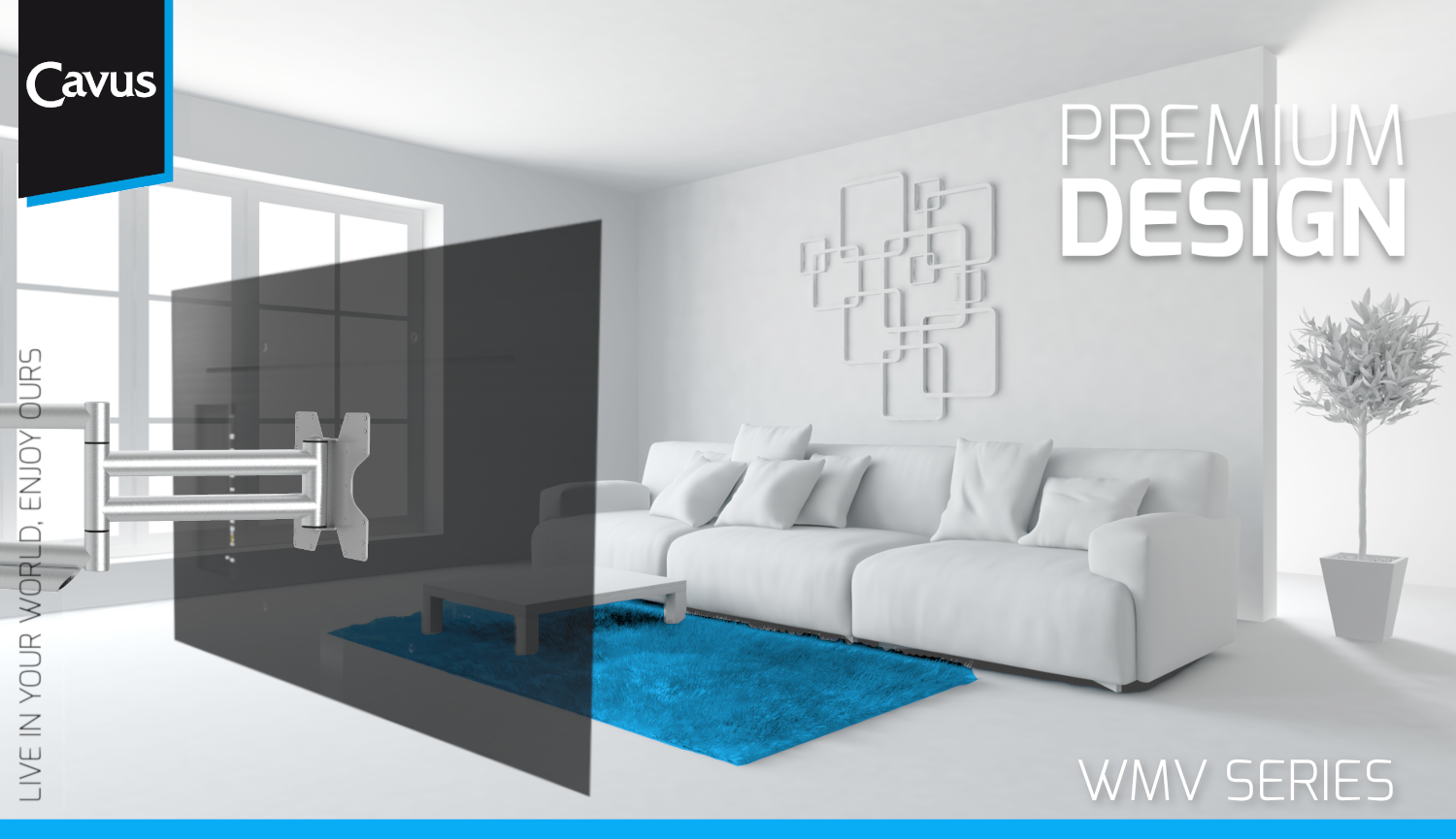 Cavus WMV9001 Wandhalter Alu schwenkbar -55"