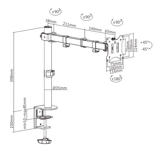 Cavus CAV-DM0101 Monitorhalterung