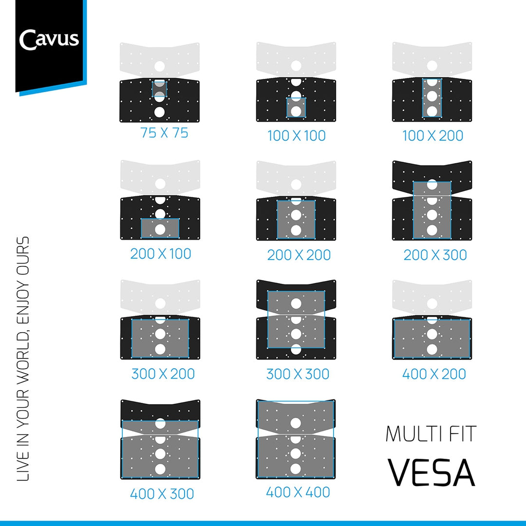 Cavus TRIANGLE120B01 TV-Ständer Eiche, Vesa 75x75 - 400x400