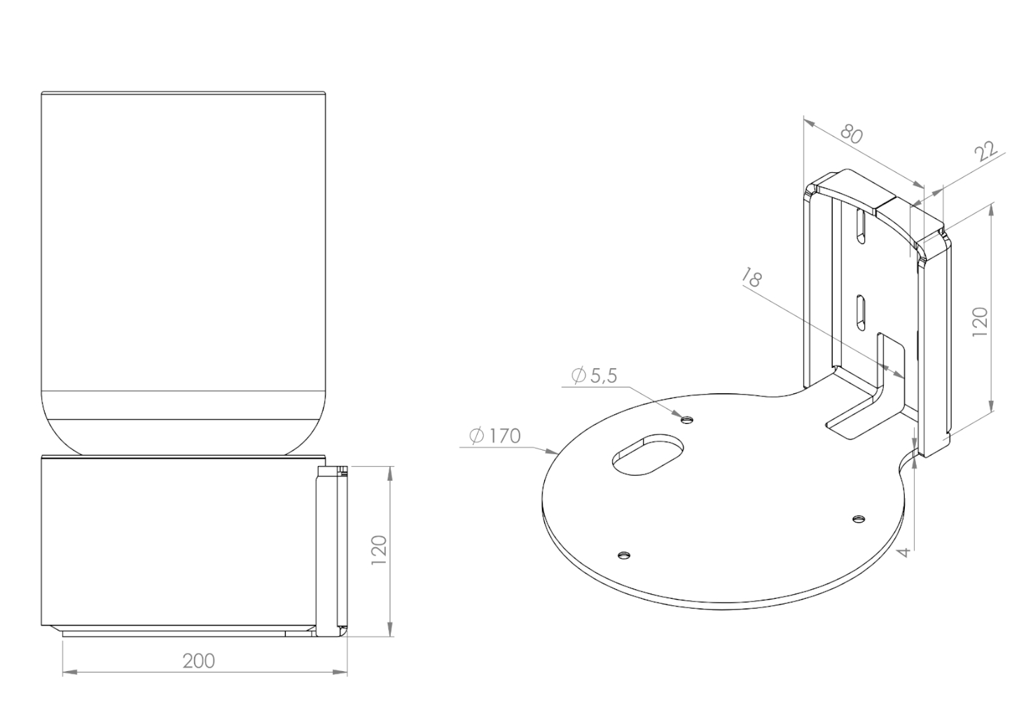 Cavus CMBOBB Wandhalter für B&O Balance
