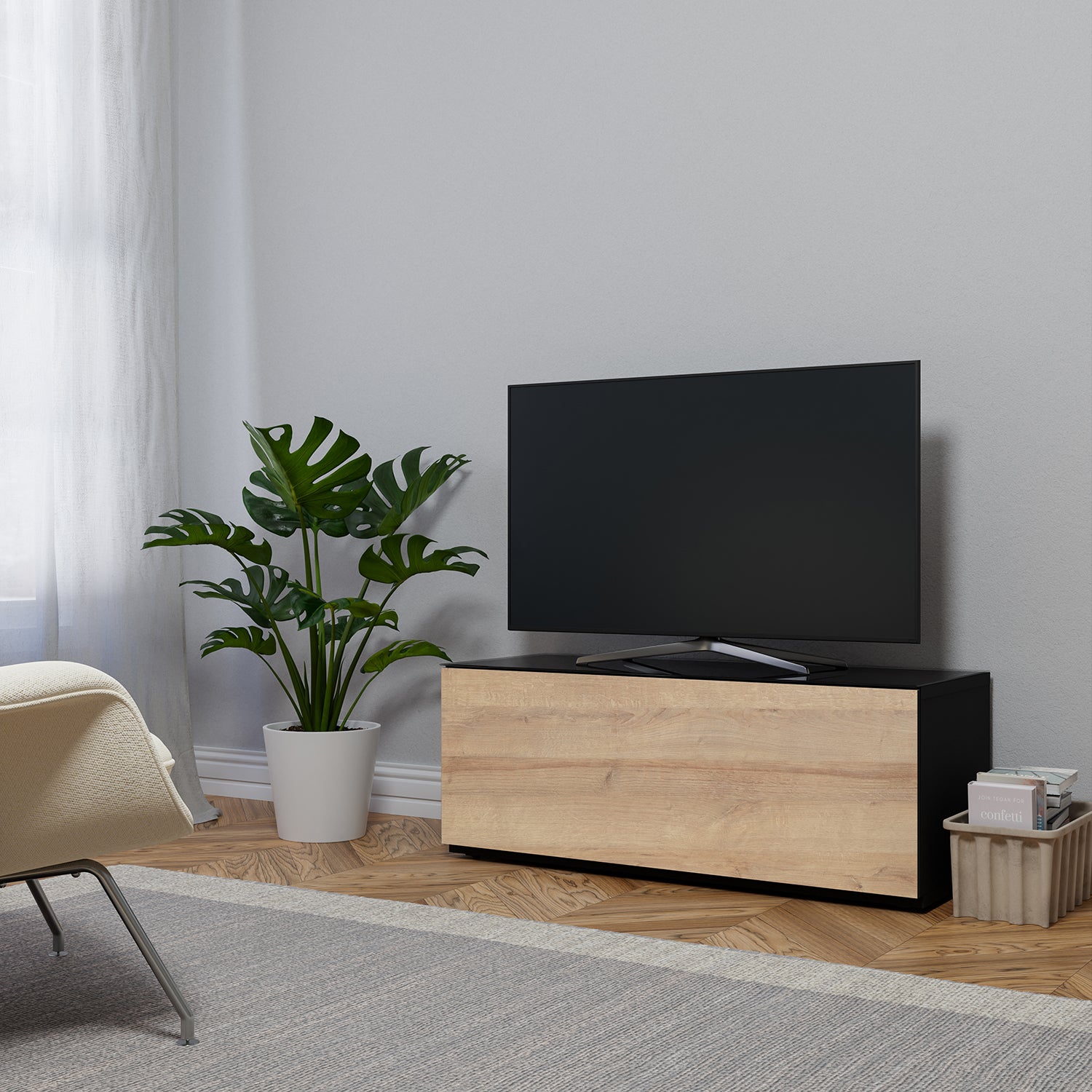 Sonorous STA110F (Schwarz, Klappe Eiche, Sockel)