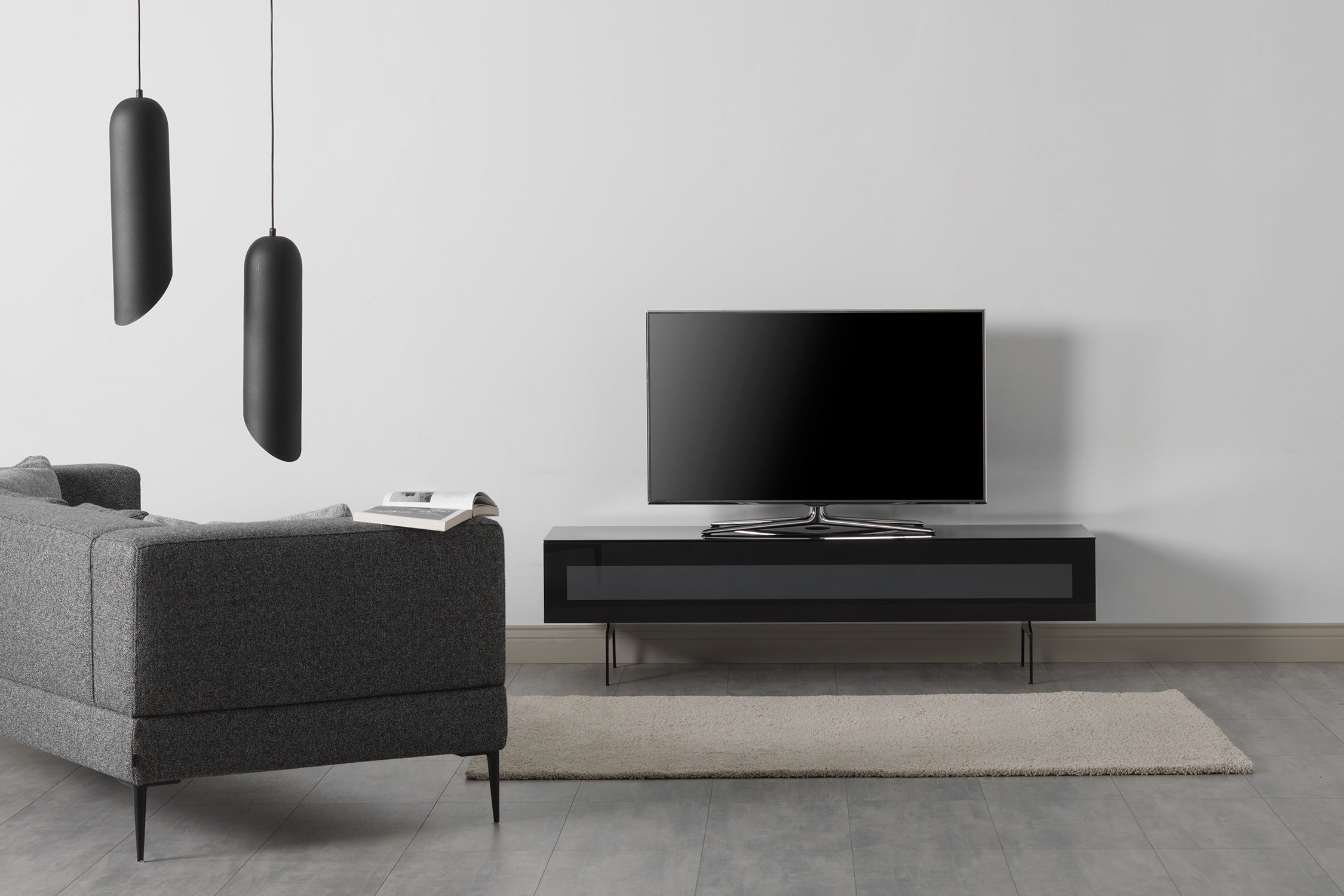 Sonorous STA360I Schwarz (Klappe IR-Glas Schwarz, Stahl Fuss)