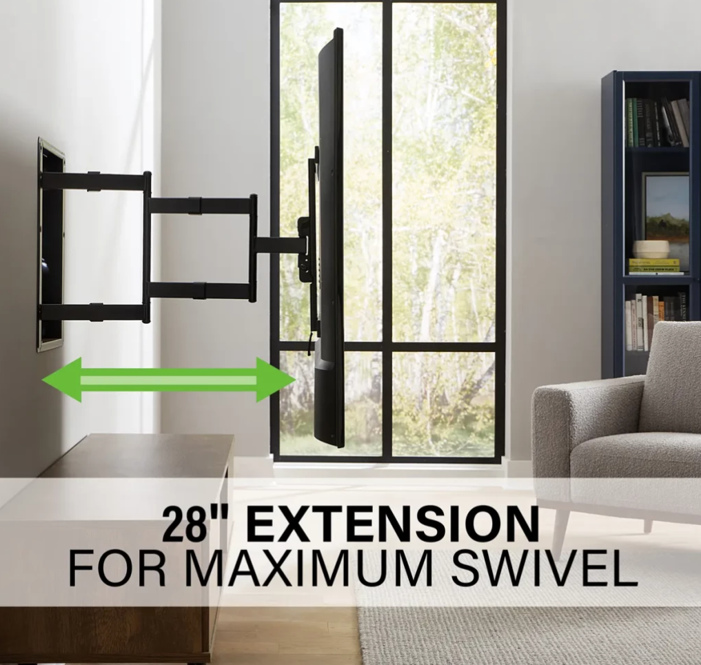 Sanus VIWLF128-B2 Schwenkbarer Wandhalter, In-Wall (Schwarz)