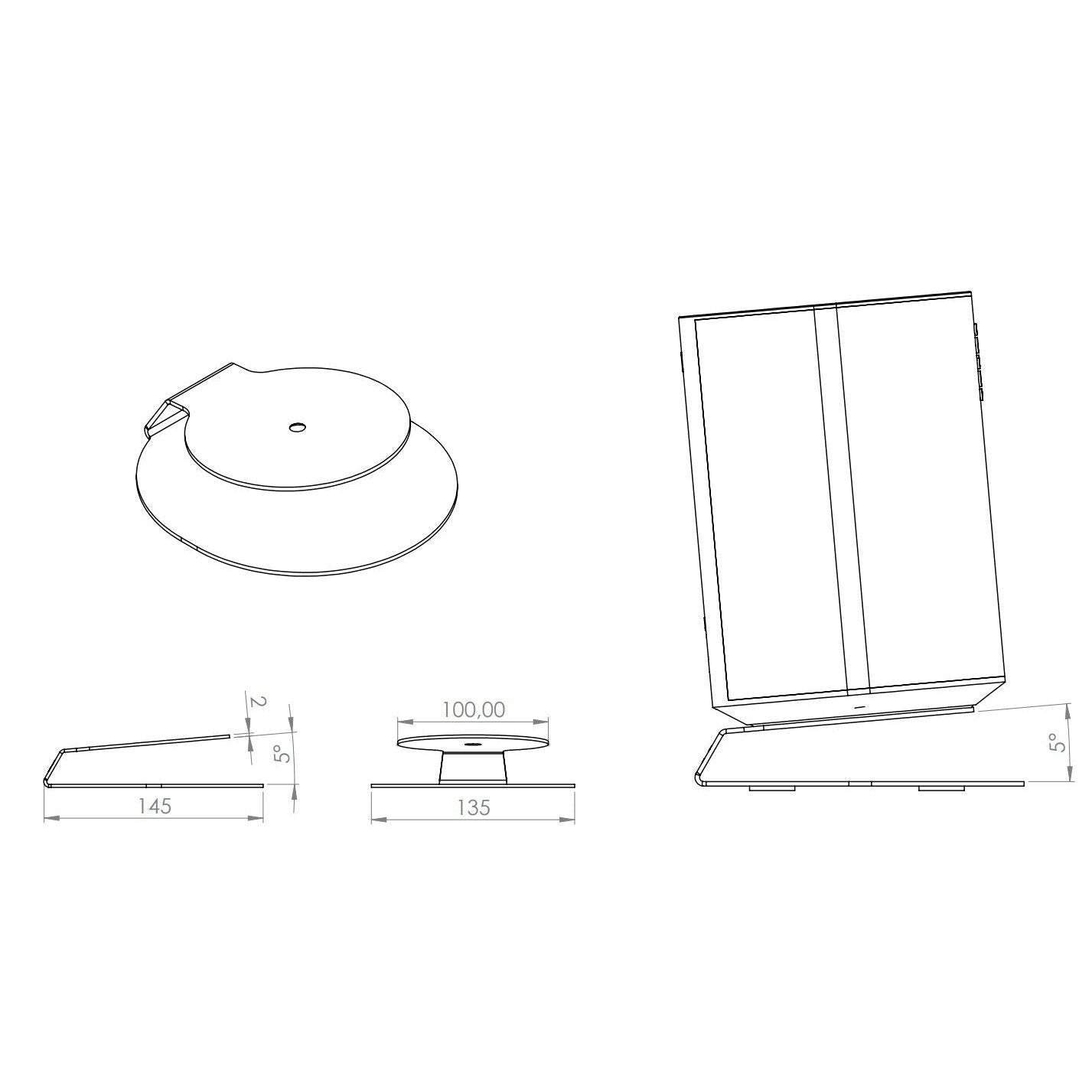 Cavus CTSE100B Tischfuss für Sonos Era 100 Schwarz
