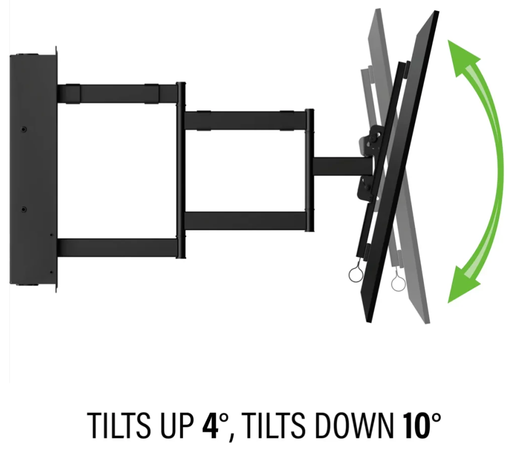 Sanus VIWLF128-B2 Schwenkbarer Wandhalter, In-Wall (Schwarz)