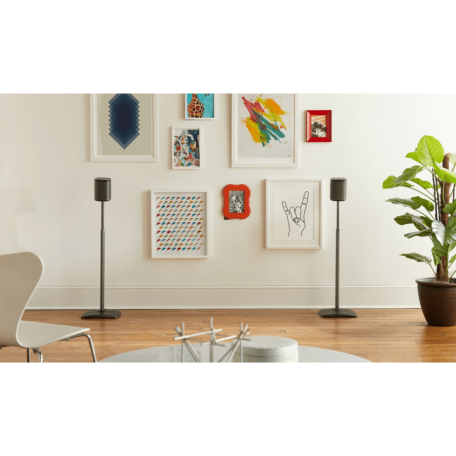 Sanus Ständer Paar zu Sonos One, Play:1 & 3 schwarz, höhenverstellbar Premium