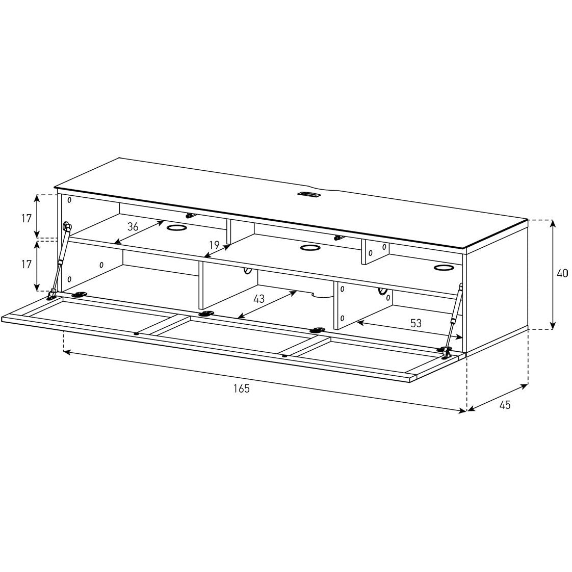 Sonorous STA260T Weiss, Stoff Grau, Wandversion