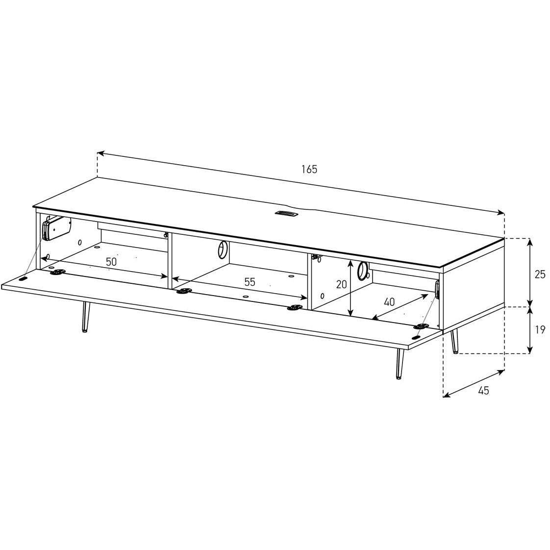 Sonorous STA360F Schwarz, Klappe Walnuss, Fuss Schwarz