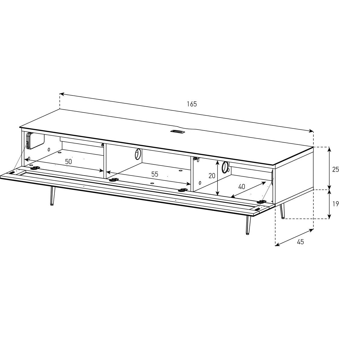 Sonorous STA360I Schwarz Klappe IR-Glas Schwarz, Stahl Fuss
