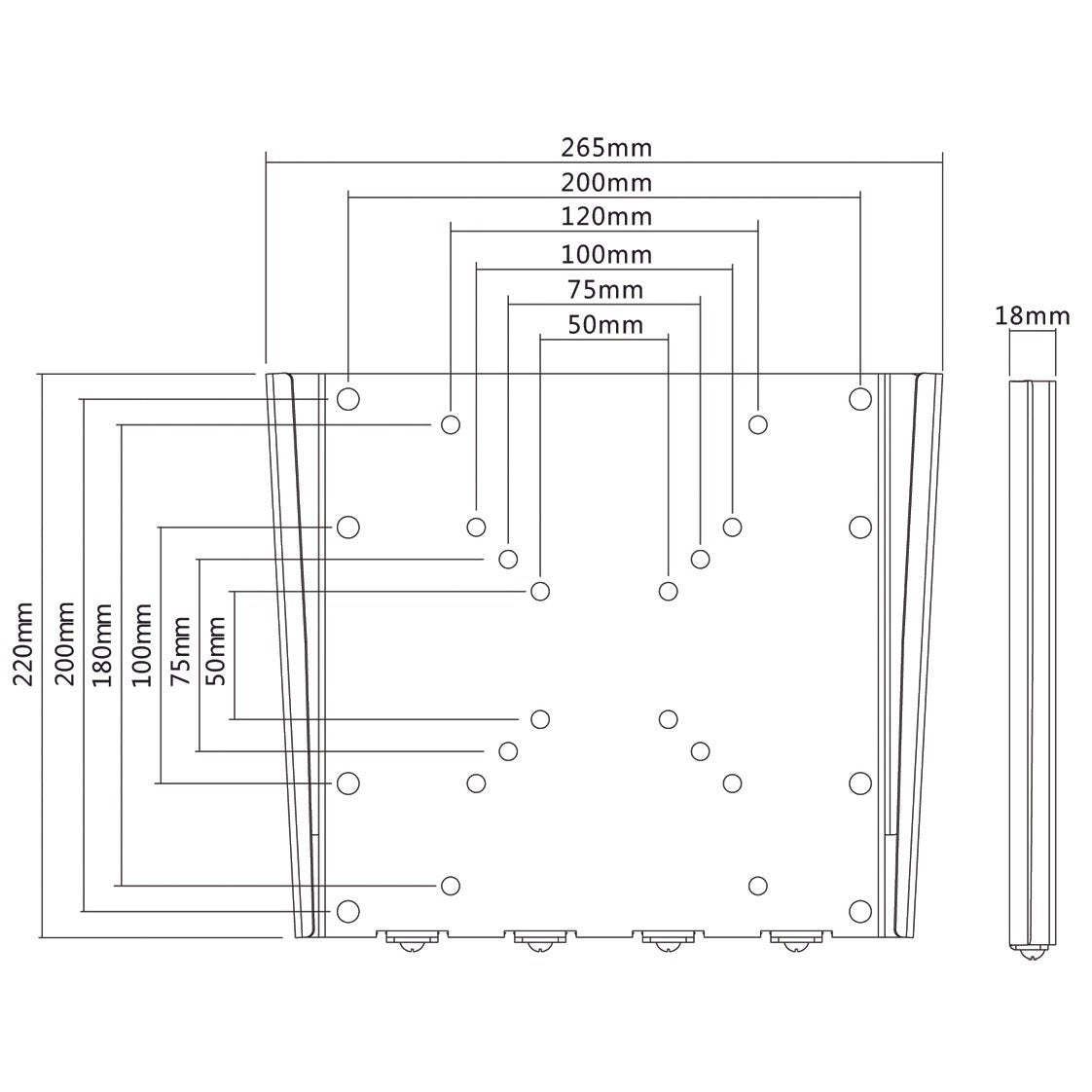 Cavus WMU200 Wandhalterung fix 26"-42"